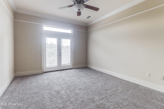 25 Oak Alley Ln Unit 25, Long Beach, MS 39560 - carpeted empty room featuring ornamental molding and a ceiling fan