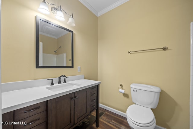1515 E Beach Blvd Unit 114, Pass Christian, MS 39571 - full bath featuring ornamental molding, vanity, baseboards, toilet, and wood finished floors