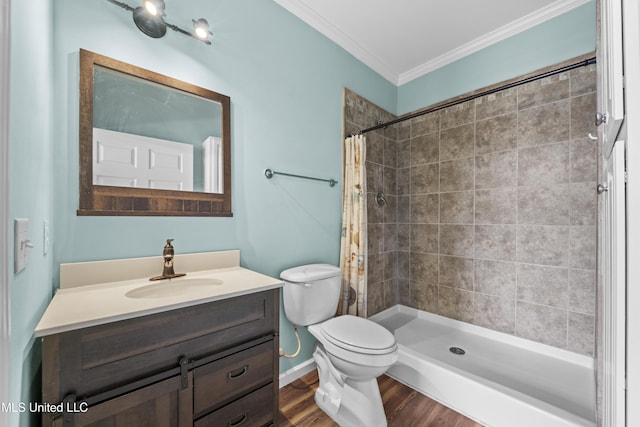 1515 E Beach Blvd Unit 114, Pass Christian, MS 39571 - full bath featuring vanity, toilet, ornamental molding, a tile shower, and wood finished floors