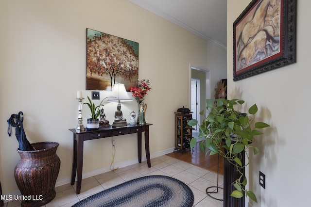 311 Pinecrest Blvd, Long Beach, MS 39560 - hallway with crown molding, light tile patterned floors, and baseboards