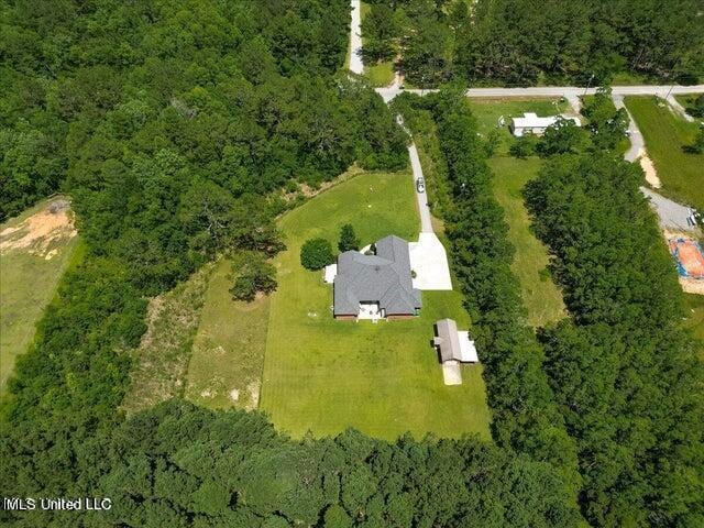 19101 Rucks Krans Rd, Moss Point, MS 39562 - aerial view of property and surrounding area with a forest