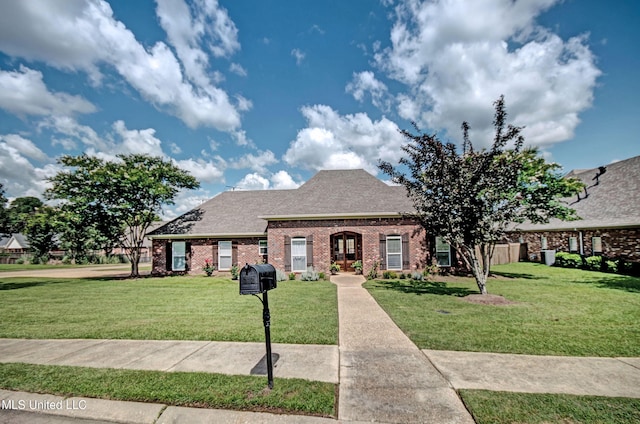 312 Faith Way, Brandon, MS 39042 - view of front facade featuring brick siding, a front lawn, and roof with shingles