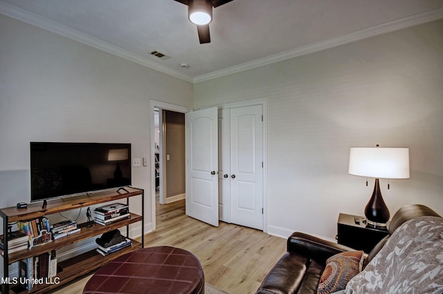 312 Faith Way, Brandon, MS 39042 - living area with ceiling fan, light wood-style floors, ornamental molding, and baseboards