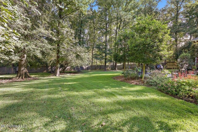 view of yard featuring a fenced backyard