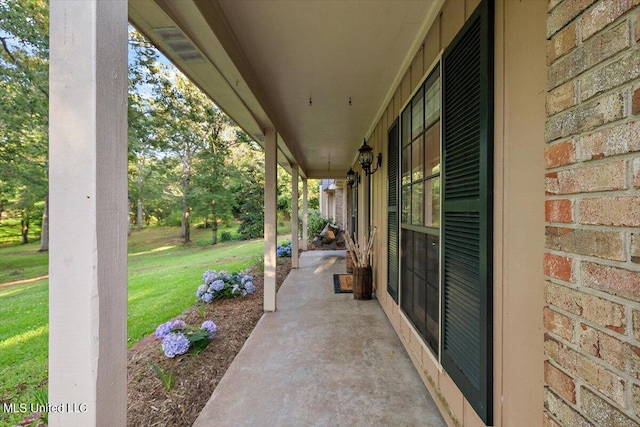 view of patio featuring covered porch