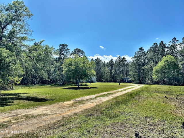 view of home's community with a yard