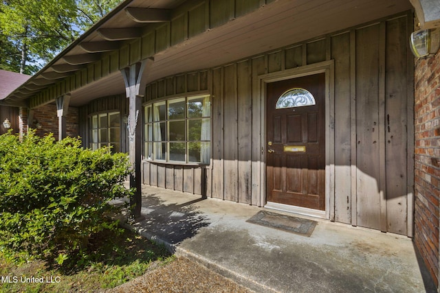 160 Marblehead Ct, Jackson, MS 39211 - property entrance with board and batten siding and a porch