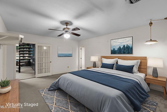 160 Marblehead Ct, Jackson, MS 39211 - bedroom with carpet flooring and a ceiling fan