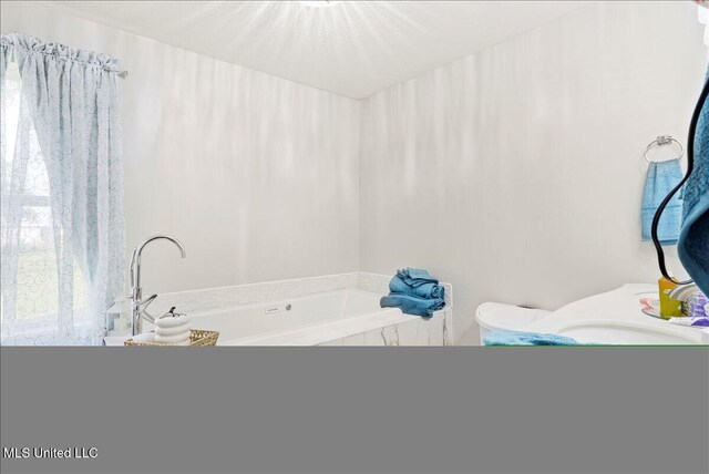 24023 Robert E Lee Rd, Lucedale, MS 39452 - full bathroom with a garden tub and vanity