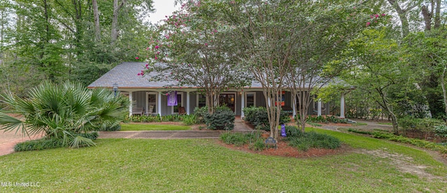 view of front facade with a front yard