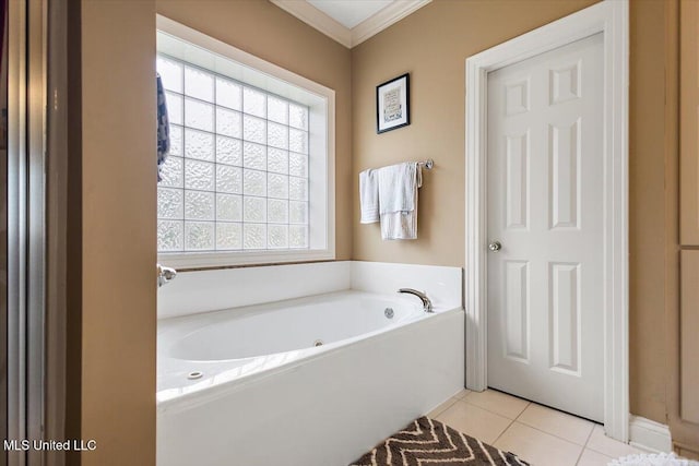 108 Merlot Cv, Clinton, MS 39056 - full bathroom featuring a bath, tile patterned floors, and ornamental molding