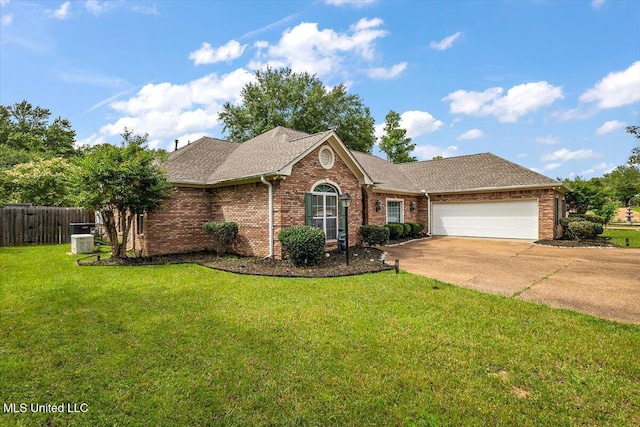 108 Merlot Cv, Clinton, MS 39056 - ranch-style house with brick siding, a garage, concrete driveway, central AC, and roof with shingles