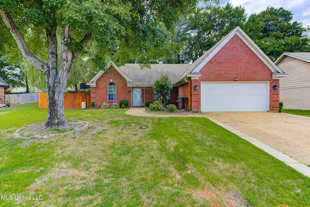 9821 Morgan Manor Dr, Olive Branch, MS 38654 - view of front of home with concrete driveway, a garage, brick siding, and a shingled roof