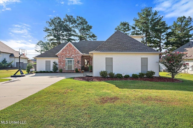 front facade with a front lawn