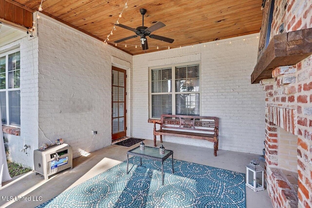 view of patio with ceiling fan