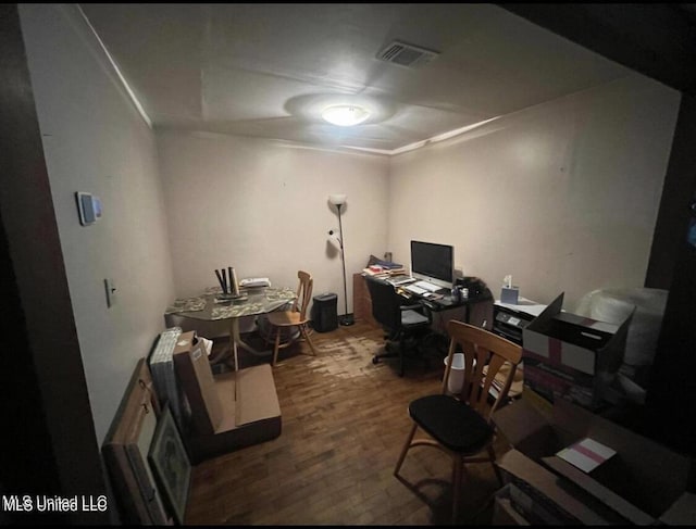 20454 Saucier Advance Rd, Saucier, MS 39574 - office space with visible vents and wood finished floors