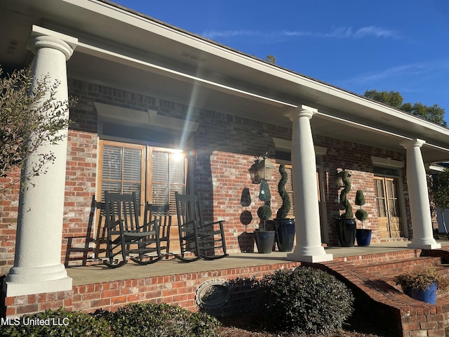 view of patio with covered porch