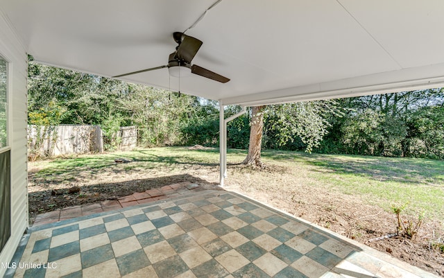 view of patio / terrace with ceiling fan