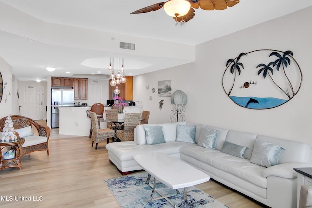2668 Beach Blvd Unit 1405, Biloxi, MS 39531 - living area with light wood finished floors, a ceiling fan, and recessed lighting