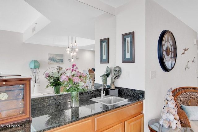 2668 Beach Blvd Unit 1405, Biloxi, MS 39531 - bathroom featuring vanity and a chandelier
