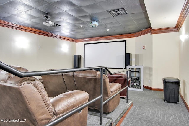 2668 Beach Blvd Unit 1405, Biloxi, MS 39531 - cinema with ornamental molding, baseboards, and carpet flooring