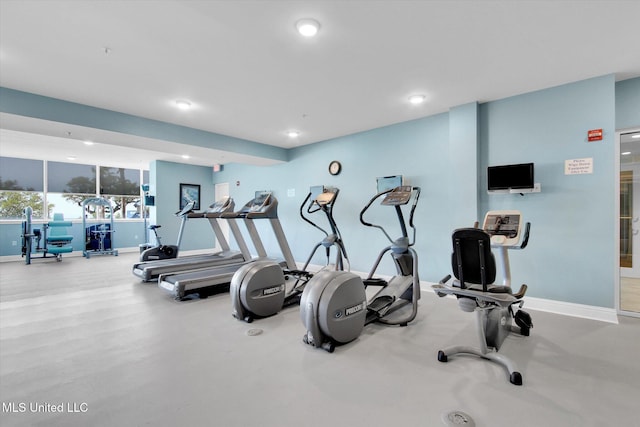 2668 Beach Blvd Unit 1405, Biloxi, MS 39531 - exercise room featuring baseboards and recessed lighting