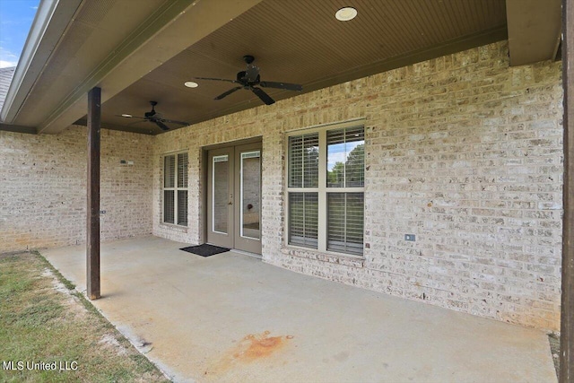 view of patio / terrace featuring ceiling fan