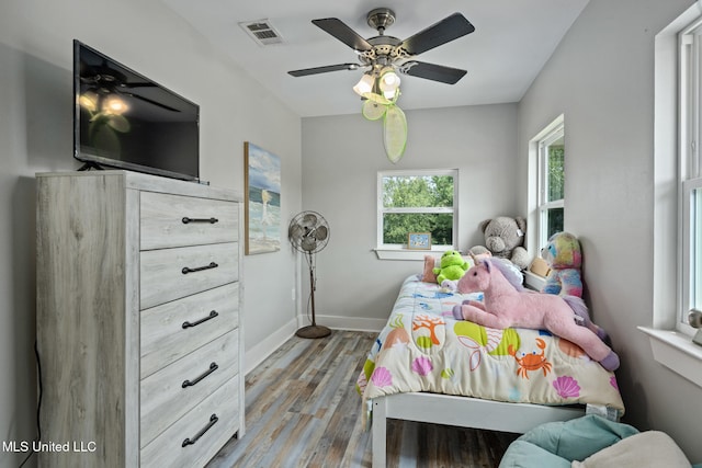 4113 Blue Jay St, Bay Saint Louis, MS 39520 - bedroom featuring hardwood / wood-style flooring and ceiling fan