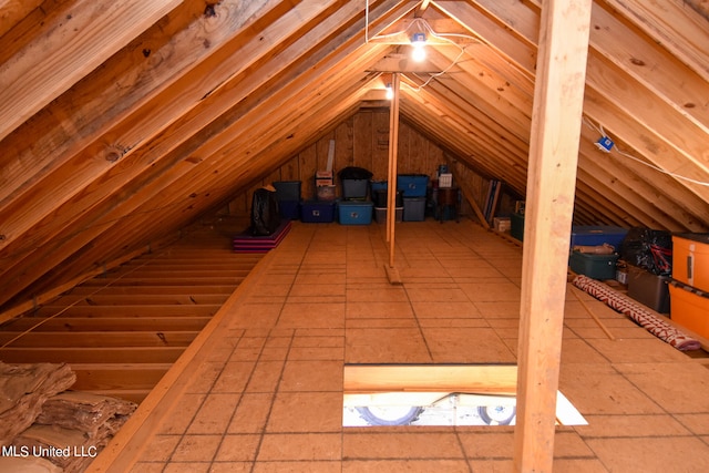 view of unfinished attic