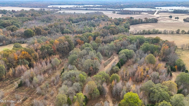 birds eye view of property with a rural view