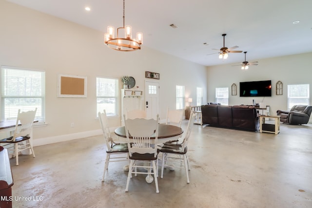 51 Decalb Oneal Rd, Perkinston, MS 39573 - dining area featuring concrete floors, healthy amount of natural light, and a chandelier
