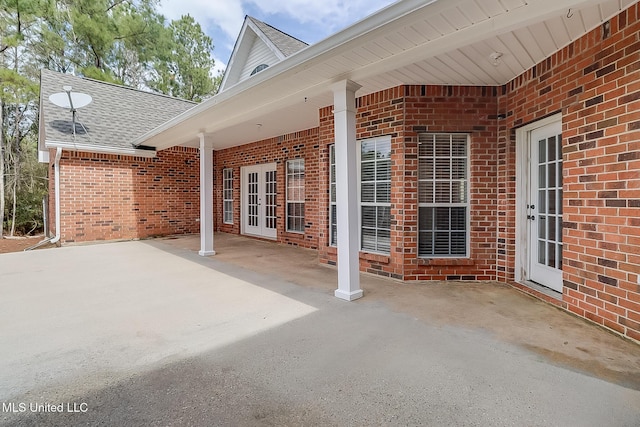 view of patio with french doors