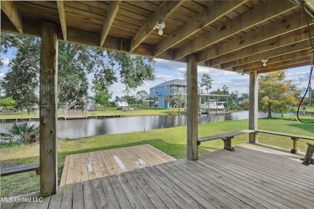 10167 Lagan St, Bay Saint Louis, MS 39520 - deck with a water view and a yard