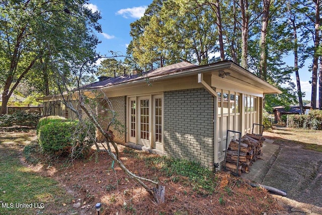 exterior space with french doors