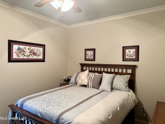 856 Wellington Way, Madison, MS 39110 - bedroom featuring ornamental molding, a ceiling fan, and baseboards