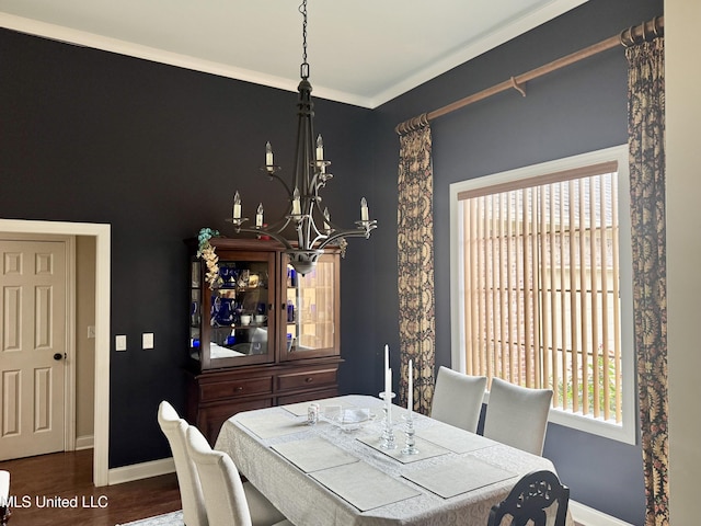 856 Wellington Way, Madison, MS 39110 - dining room featuring a chandelier, baseboards, and wood finished floors