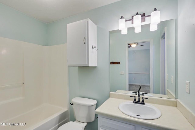 4328 Blaine Cir, Byram, MS 39272 - full bath featuring vanity, tub / shower combination, and ceiling fan