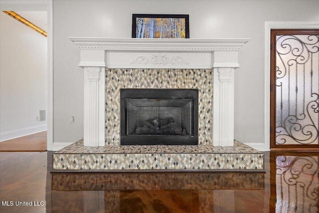 12025 Springridge Rd, Terry, MS 39170 - detailed view of wood finished floors and a fireplace