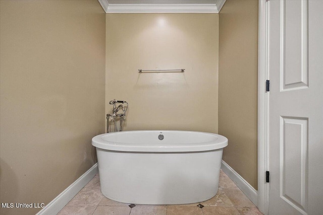 12025 Springridge Rd, Terry, MS 39170 - bathroom featuring crown molding and a soaking tub