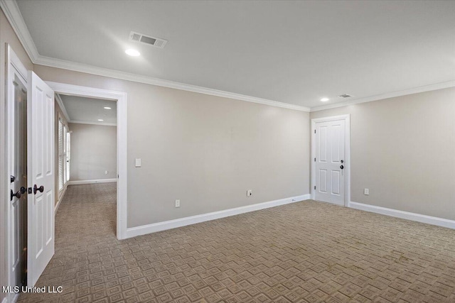 12025 Springridge Rd, Terry, MS 39170 - unfurnished room with ornamental molding, recessed lighting, and carpet flooring