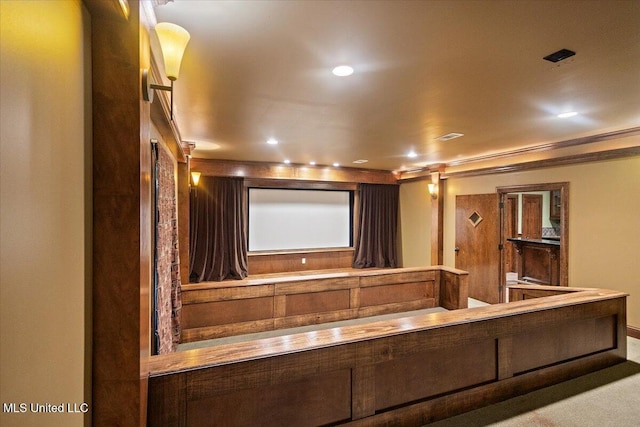12025 Springridge Rd, Terry, MS 39170 - cinema with recessed lighting and crown molding