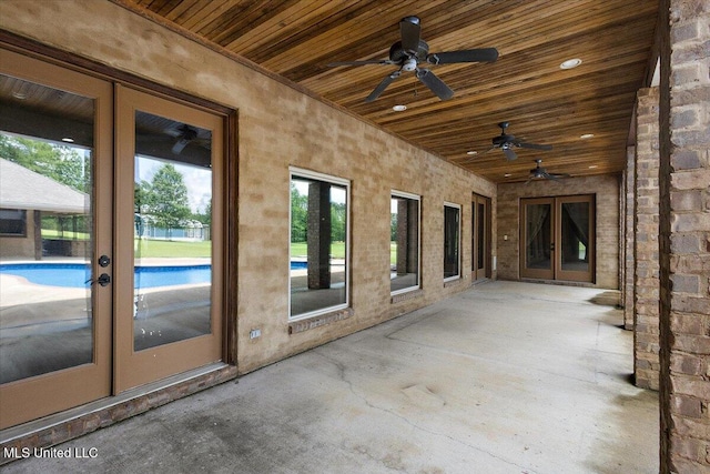 12025 Springridge Rd, Terry, MS 39170 - view of patio with french doors and ceiling fan