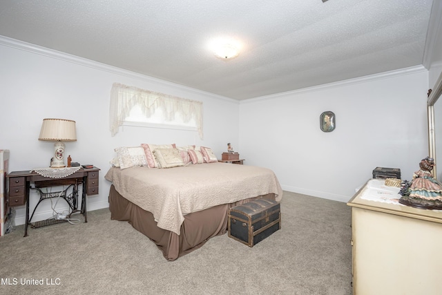10001 Echo Glen Dr, Moss Point, MS 39562 - carpeted bedroom with ornamental molding and a textured ceiling