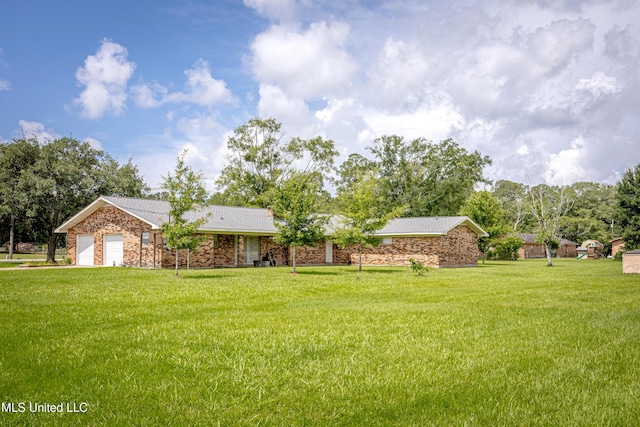 10001 Echo Glen Dr, Moss Point, MS 39562 - view of front of property with a front lawn and an attached garage