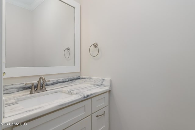 13 High Hills Dr, Hattiesburg, MS 39402 - bathroom with crown molding and vanity