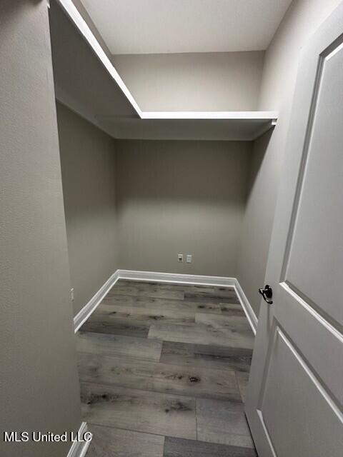 spacious closet with wood finished floors