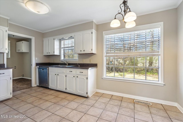 310 Lafayette St, Senatobia, MS 38668 - kitchen featuring dark countertops, visible vents, dishwasher, and a sink