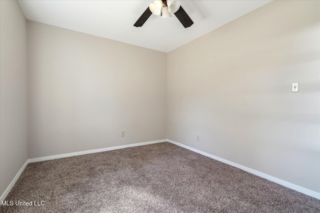 310 Lafayette St, Senatobia, MS 38668 - carpeted empty room with baseboards and a ceiling fan