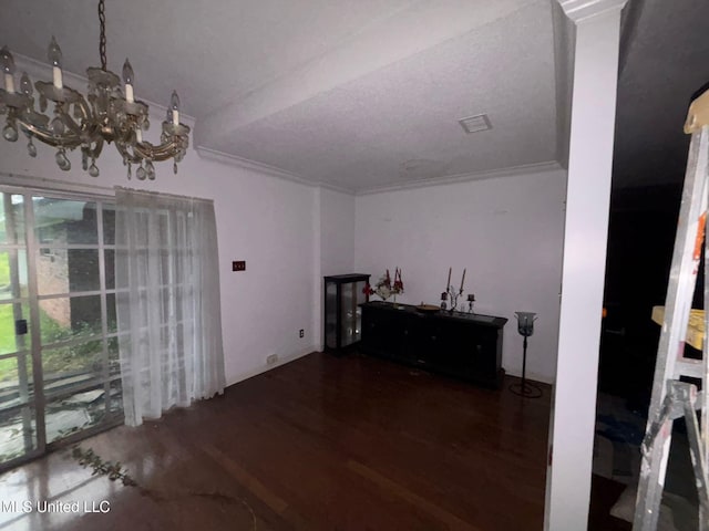 4805 Washington Ave, Gulfport, MS 39507 - dining room with ornamental molding, wood finished floors, and a chandelier