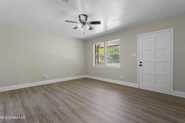 449 Klondyke Rd, Long Beach, MS 39560 - spare room with ceiling fan, baseboards, and wood finished floors